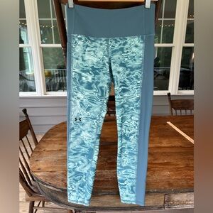 Under Armour HeatGear Compression High Rise Ankle Leggings Seaglass Blue Small